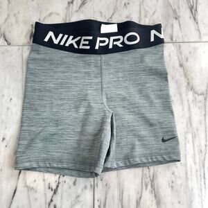 Nike Pro Dri-Fit Spandex Compression Shorts Gray Black Logo Women’s Size Small